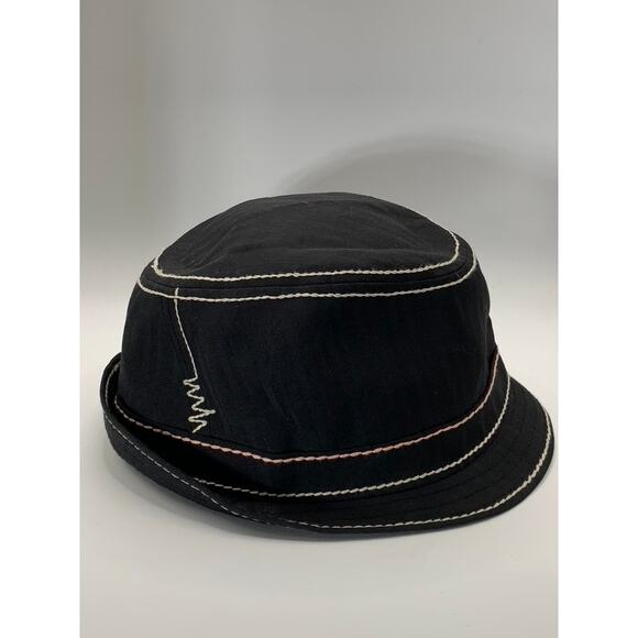 ROCK THE OC LIFESTYLE Women\'s Black Rhinestone Hardware Patch Fedora Hat SZ L/XL main image 4